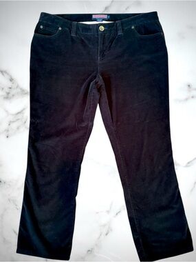 VINEYARD VINES Black Corduroy Bootcut Pants Size 14 Stretch Cotton Preppy Y2K